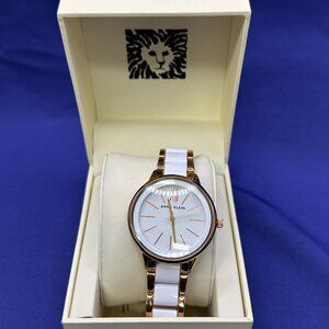 Anne Klein Women’s Rose Gold and White Analog Watch NWT